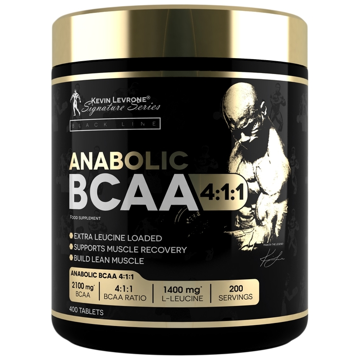 Kevin Levrone ANABOLIC BCAA 4:1:1 400 tablets | Enhanced Endurance | Designed for High-Intensity Training & Active Lifestyles | Supports Quick Muscle Recovery | 200 Serving | MIYEV1860 Levrone Black | MIYEV1860