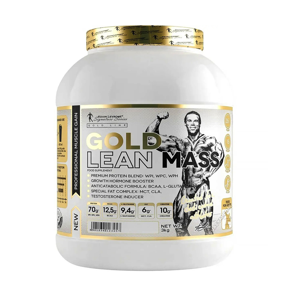 Kevin Levrone Gold Lean Mass, Chocolate, 3 Kg, 70g of Protein Per Serving | AQEWB7021 Levrone Gold | AQEWB7021